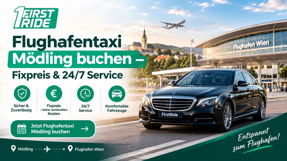 Flughafentaxi Mödling buchen – Fixpreis & 24/7 Service